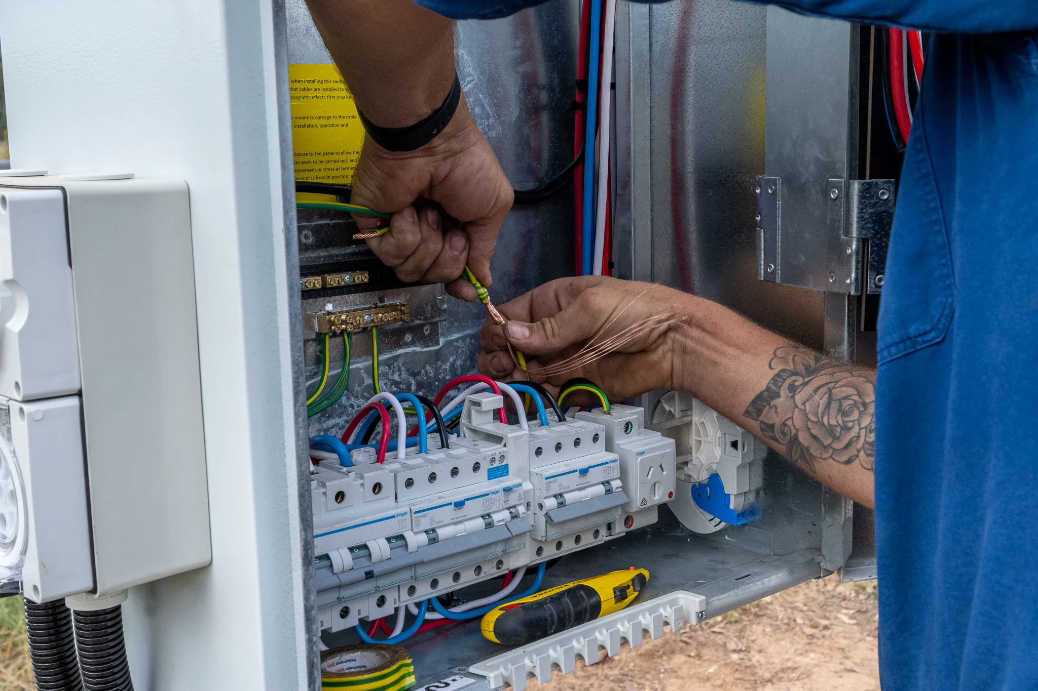 Electrical work on a site